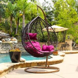 Hanging chair with round frame rattan hanging egg garden rattan swing chair