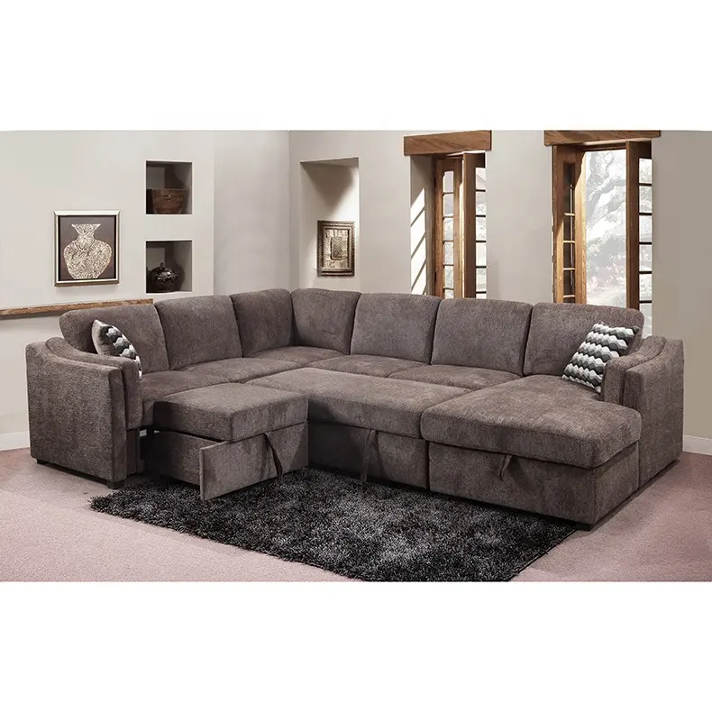 Made in China living room furniture sofa set Hotel U shaped corner sofa bed sectional with Storage