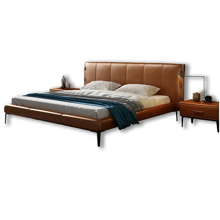 2022 New Trend modern bed space saving double bed modern storage mid century bed