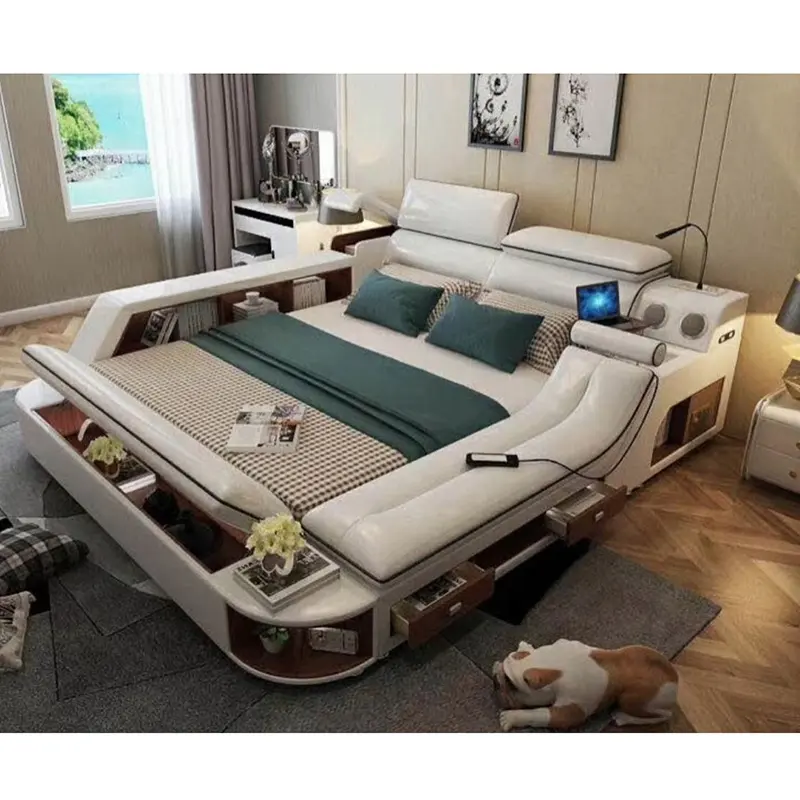 Hot Selling Multifunctional Massage Genuine Leather Bed