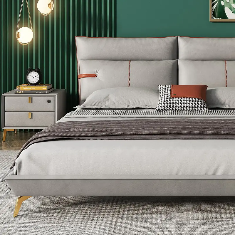 Hot Sale luxury Hi-Tech fabric luxury bed sets modern 1.8m 2m double platform bed Italian bed set furniture bedroom